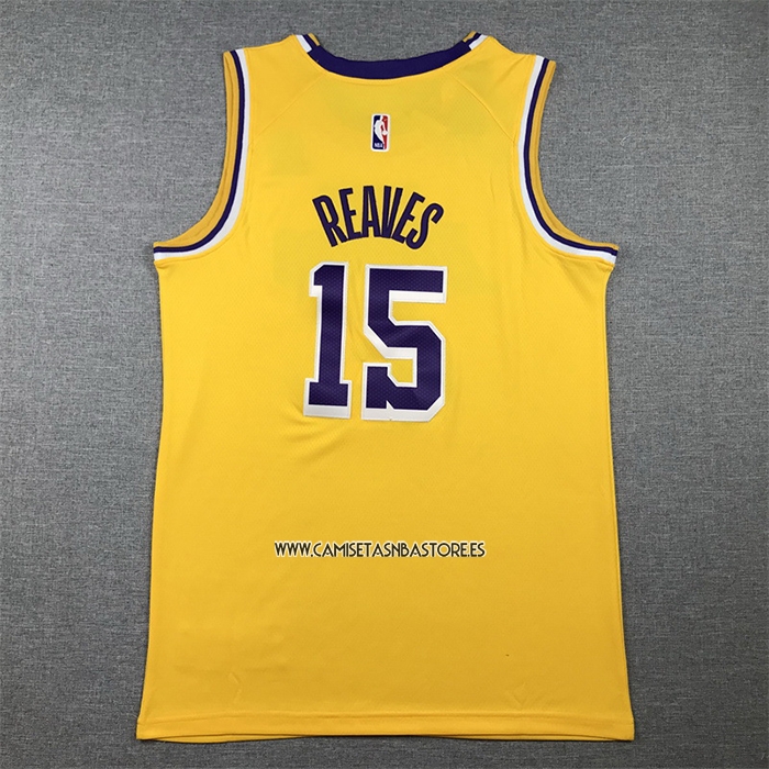 Austin Reaves NO 15 Camiseta Los Angeles Lakers Icon 2022-23 Amarillo
